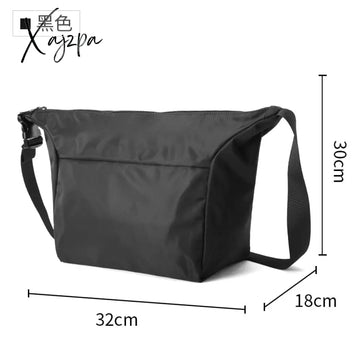 Xajzpa - Solid Oxford Men’s Crossbody Bag 12Inch Ipad Zip Waterproof Portable Leisure Shoulder